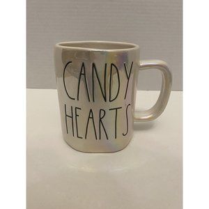 Rae Dunn Candy Hearts Artisan Collection Ceramic Coffee Mug Cup Iridescent